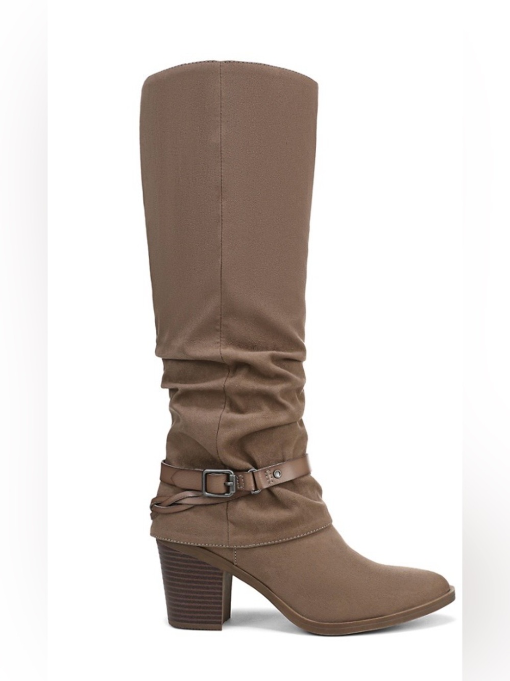 Blowfish Taupe Slouch Knee-High Block Heel Boots
